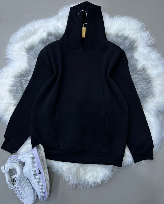 BLACK BASIC HOODIE