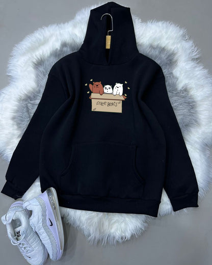 BLACK HOODIE FREE BEAR