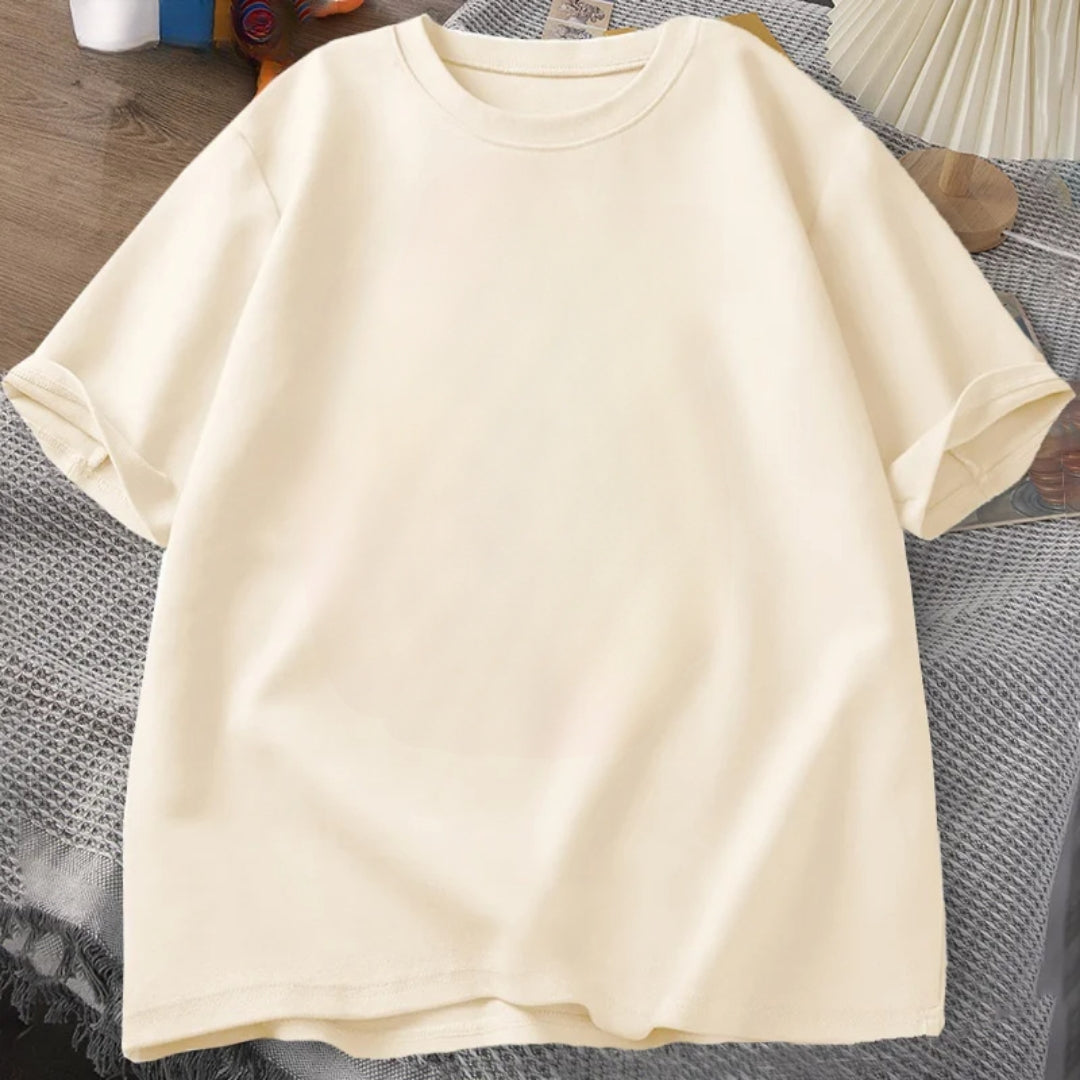Beige Plain T-shirt