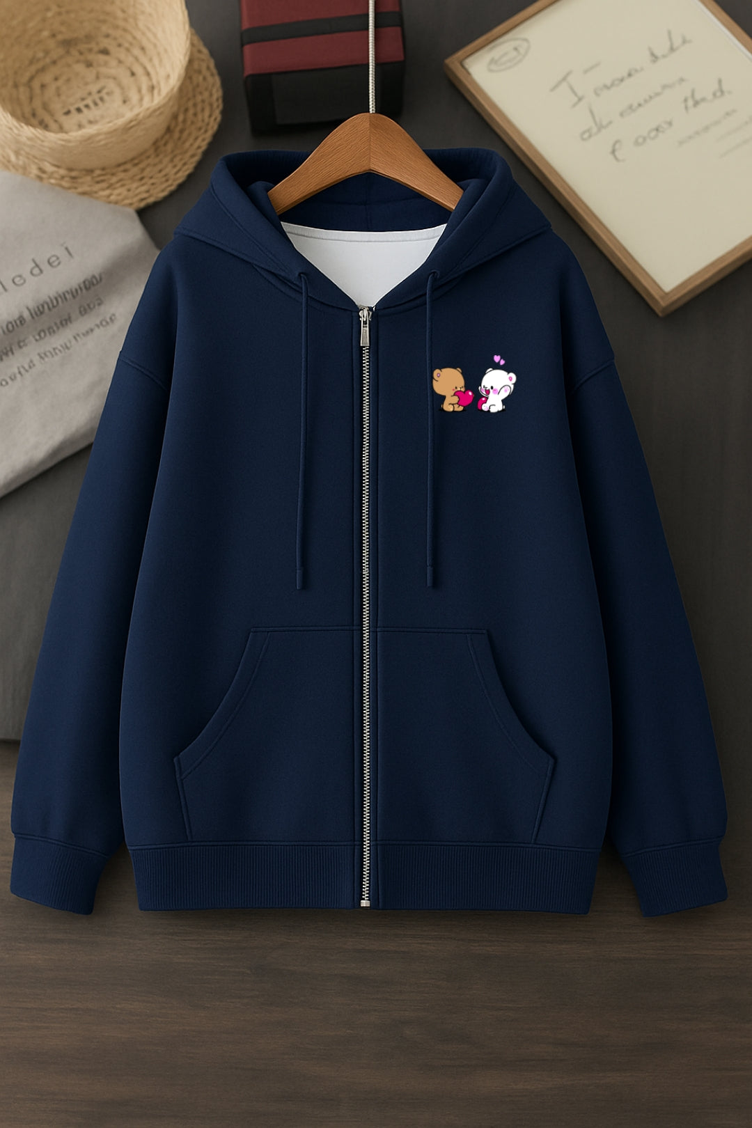 Navy Blue Zipper Poc Pair