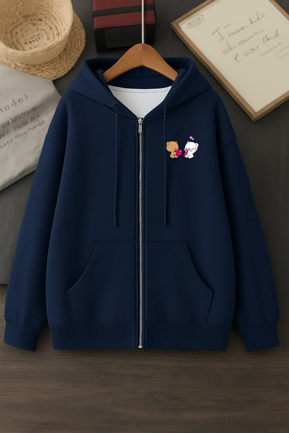 Navy Blue Zipper Poc Pair