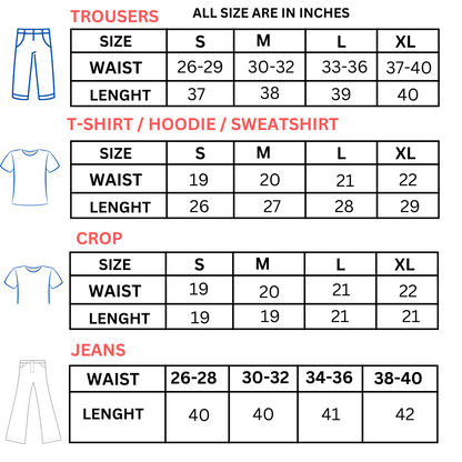 WABCLOTHING SIZE CHART