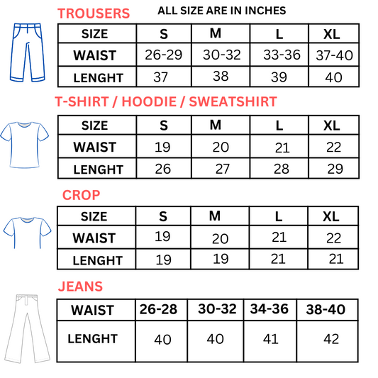 WABCLOTHING SIZE CHART