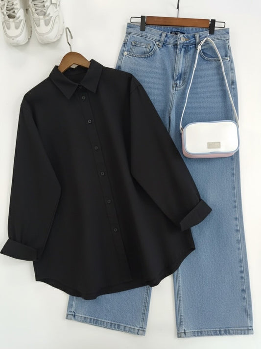Black Button Down Sky jeans