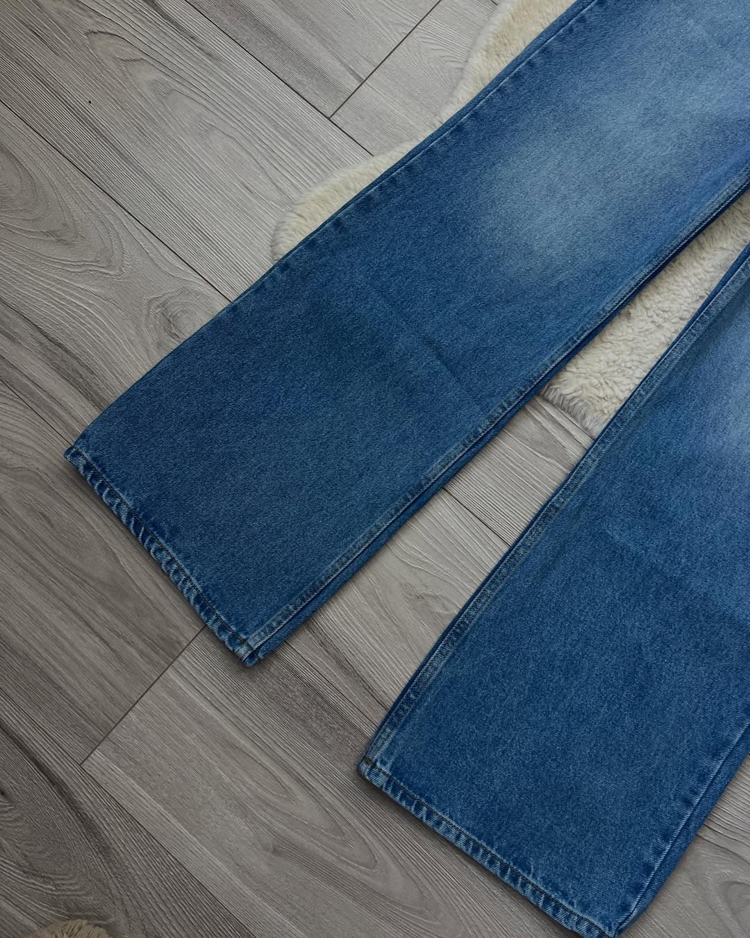 Mid Blue Wide Leg Jeans