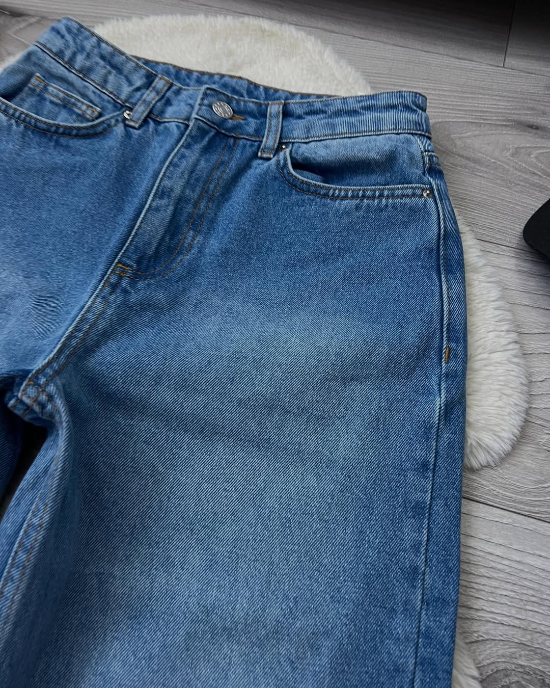 Mid Blue Wide Leg Jeans