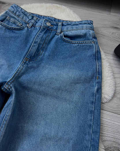 Mid Blue Wide Leg Jeans