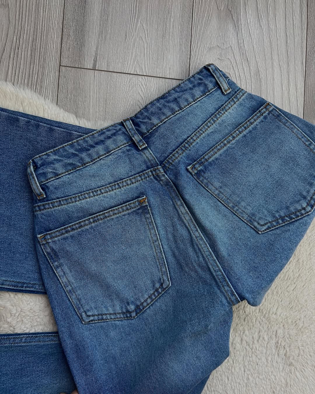 Mid Blue Wide Leg Jeans